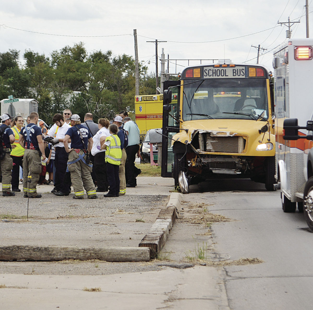 Students safe after bus-train collision